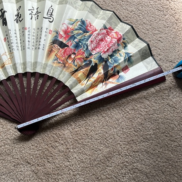 Decorative Chinese Fan Floral & Bird Design - Picture 7 of 12